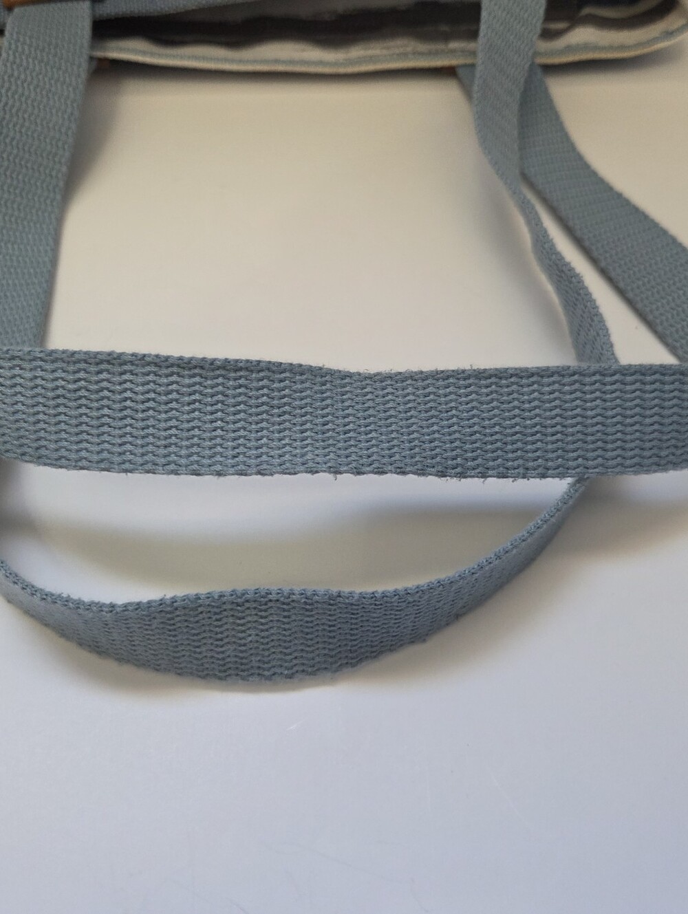 THIRTY-ONE Small Tote Bag Canvas Purse Blue White Double Shoulder Straps - Picture 10 of 14